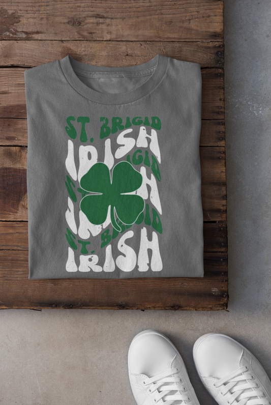 St. Brigid Irish Distressed Wavy Mascot Graphic Tee