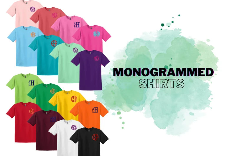 *MYSTERY* Embroidered Monogram Tee - QUICK SHIP