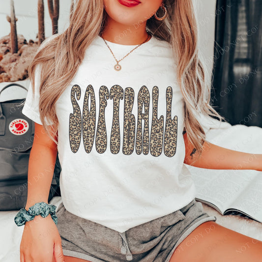 Softball Bubble Leopard Graphic Tee