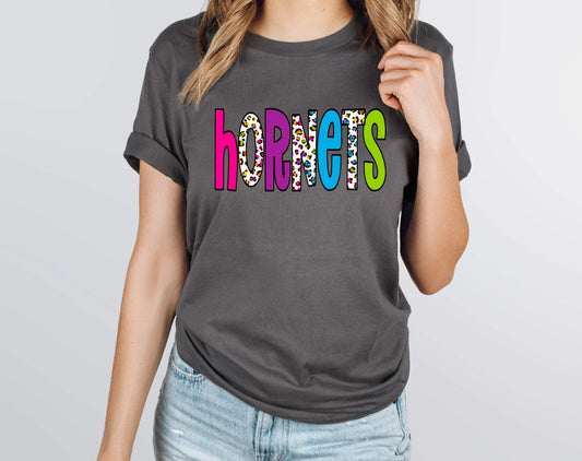 Hornets Rainbow Leopard Graphic Tee