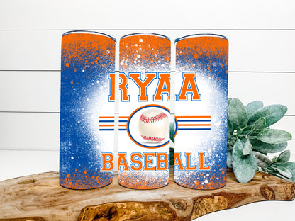 RYAA Baseball Completed 20oz Skinny Tumbler