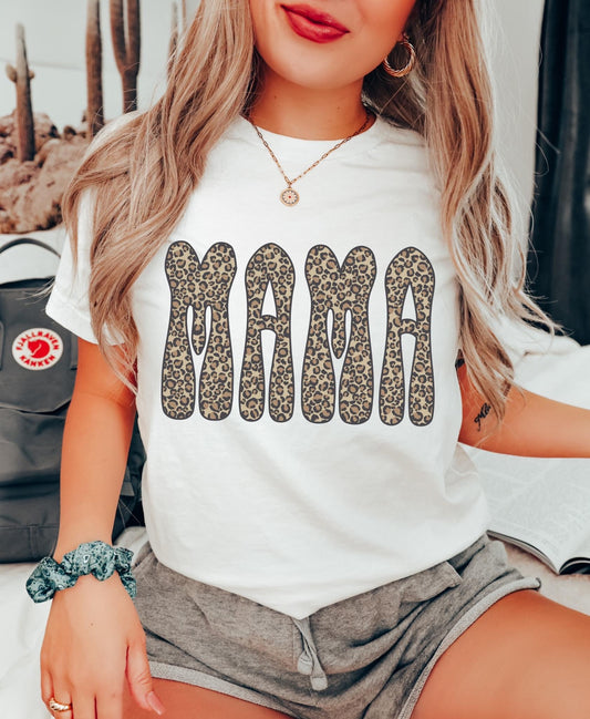 Mama Bubble Leopard Graphic Tee