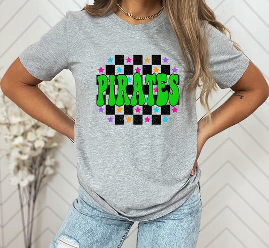 Pirates Checkered Retro Graphic Tee