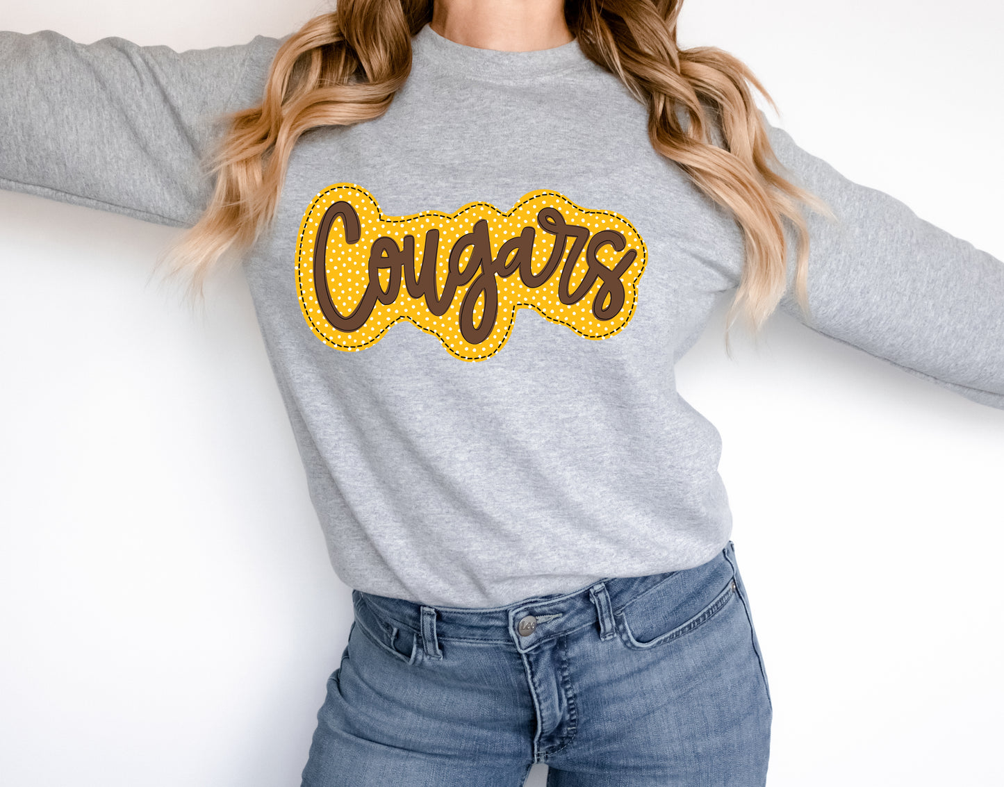 Cougars Faux Applique Graphic Tee