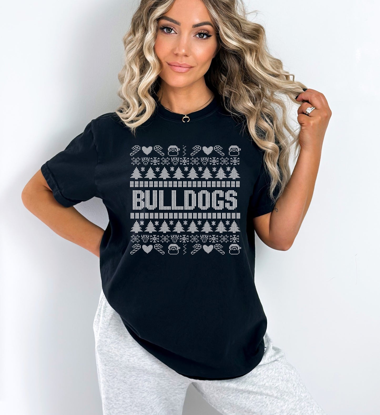 Bulldogs Ugly Christmas Sweater DTF Transfer