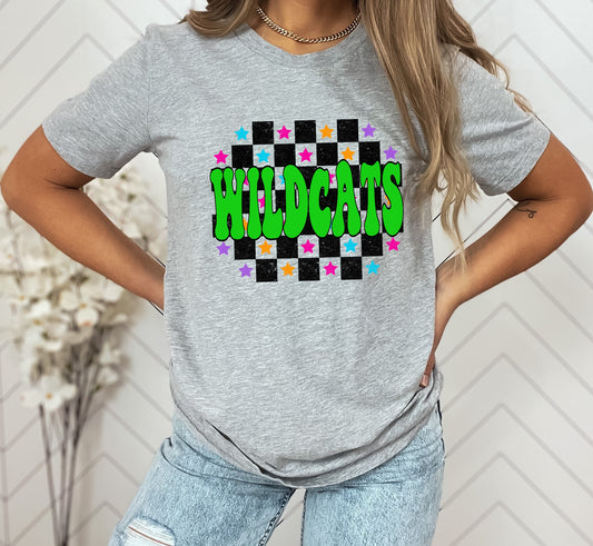 Wildcats Checkered Retro Graphic Tee