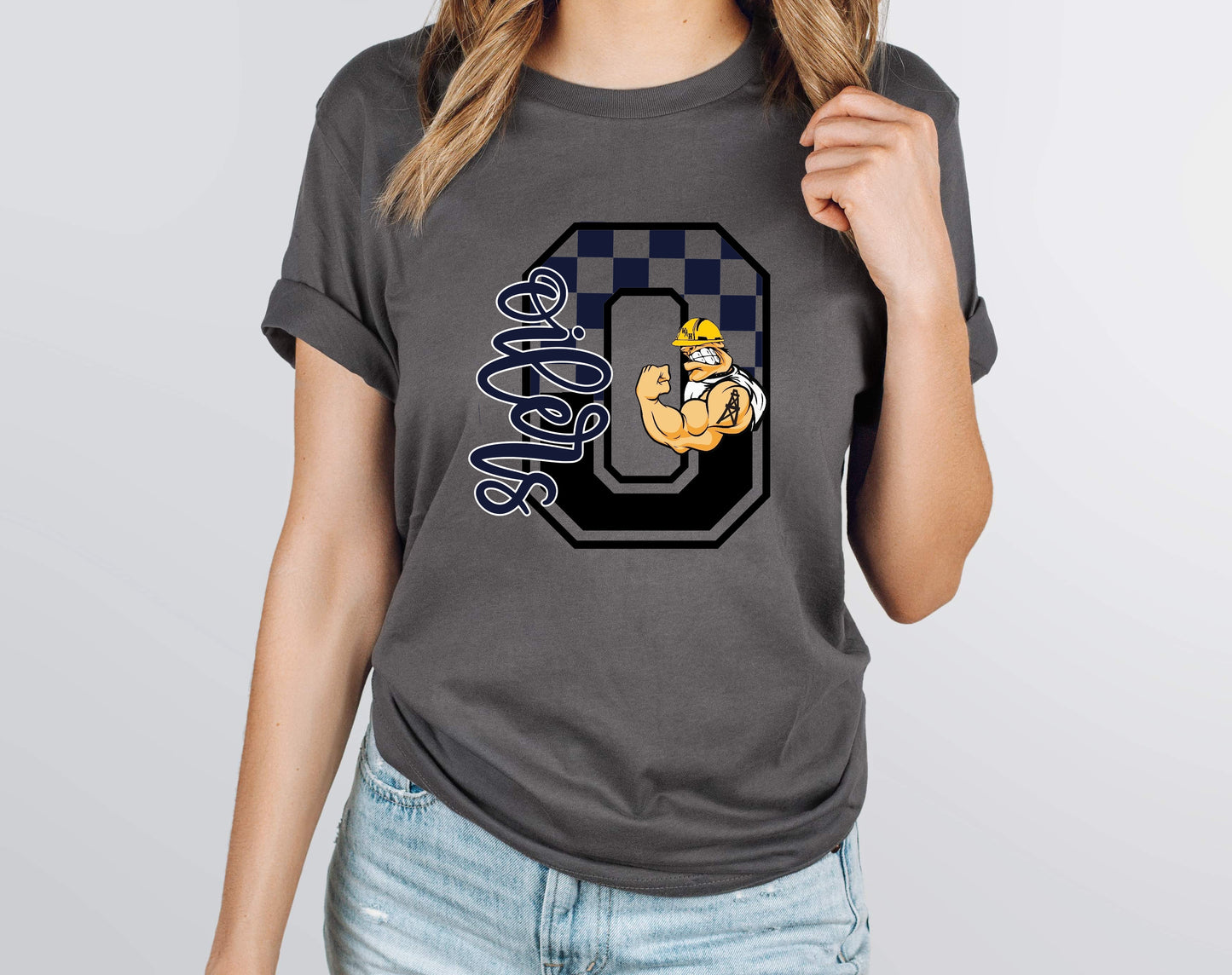 Oilers Checkered Graphic Tee