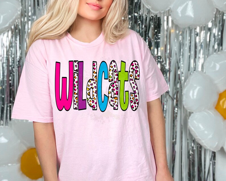 Wildcats Rainbow Leopard Graphic Tee