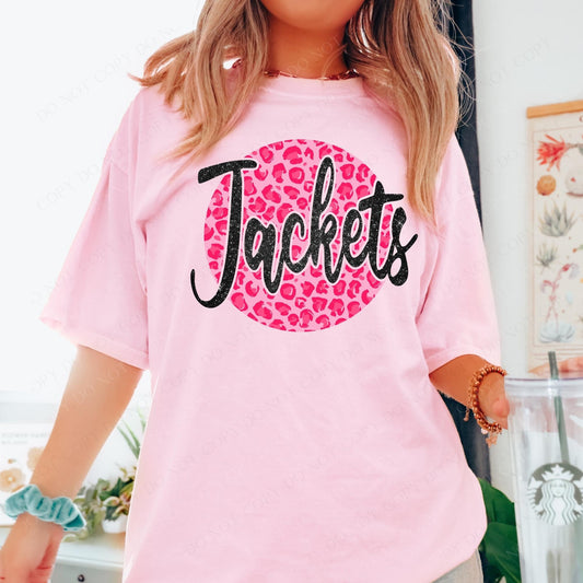 Jackets Pink Leopard DTF Transfer