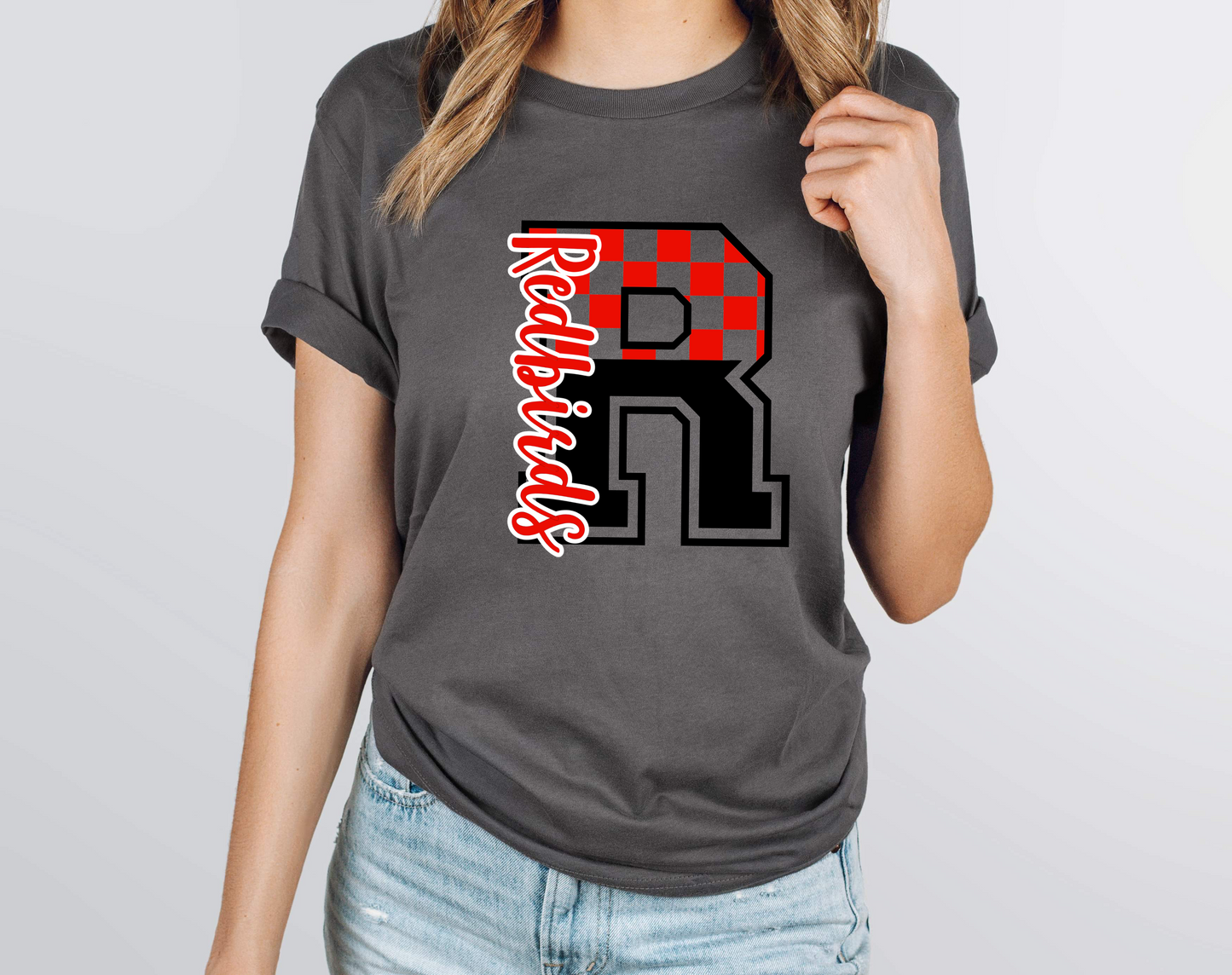 Redbirds Checkered Graphic Tee