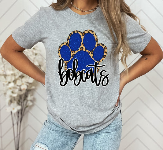 Bobcats Blue Pawprint Graphic Tee