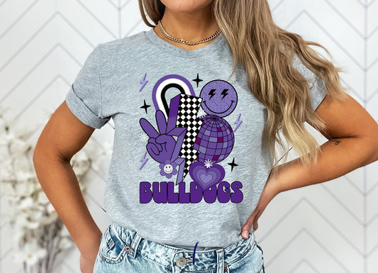 Bulldogs Purple Groovy DTF Transfer