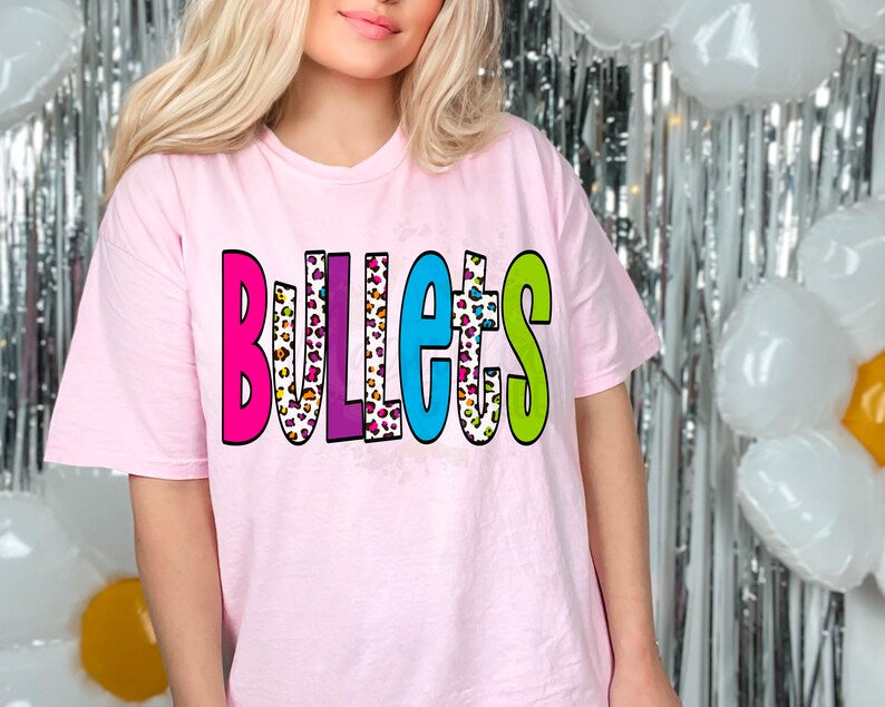 Bullets Rainbow Leopard Graphic Tee