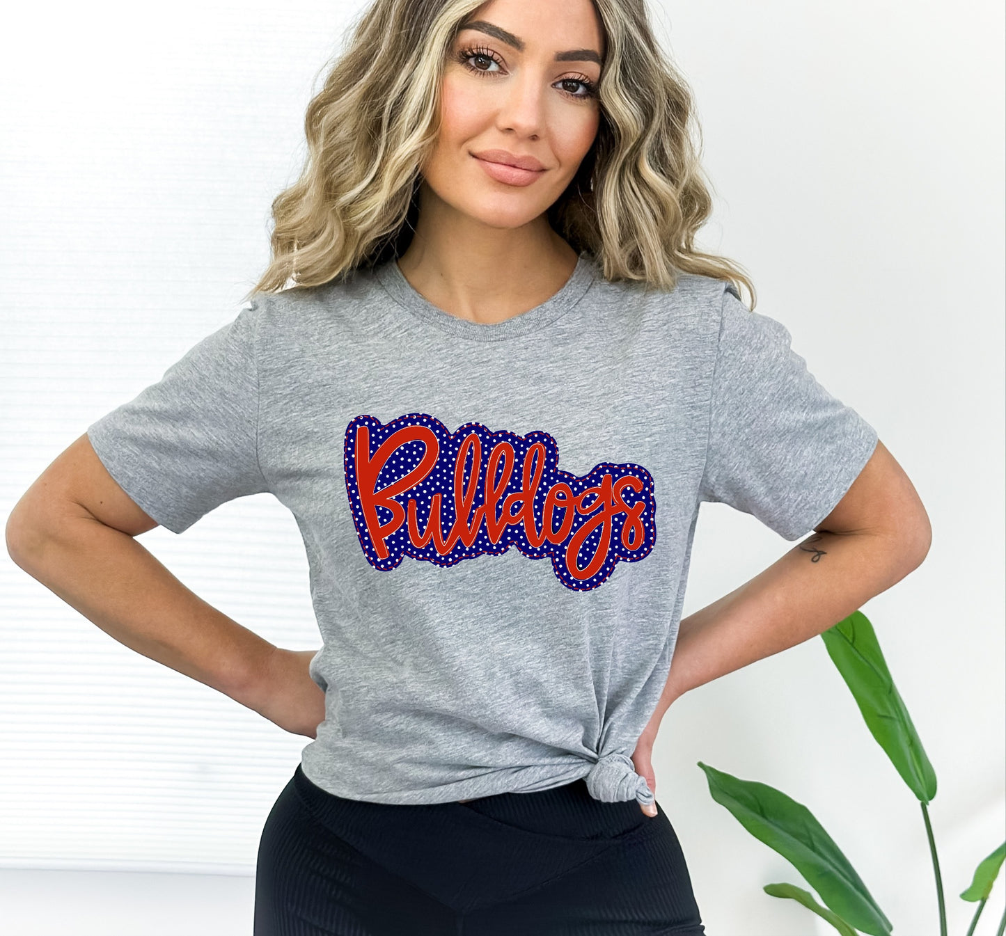 Bulldogs Faux Applique Graphic Tee