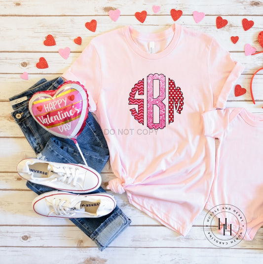 Valentines Trio Monogram DTF Transfer