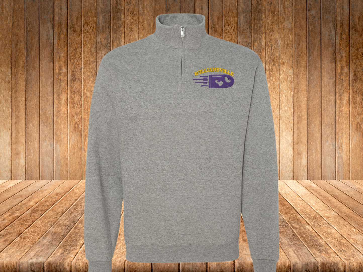 Williamsville Bullets Embroidered Quarter Zip Unisex Fleece Sweatshirt