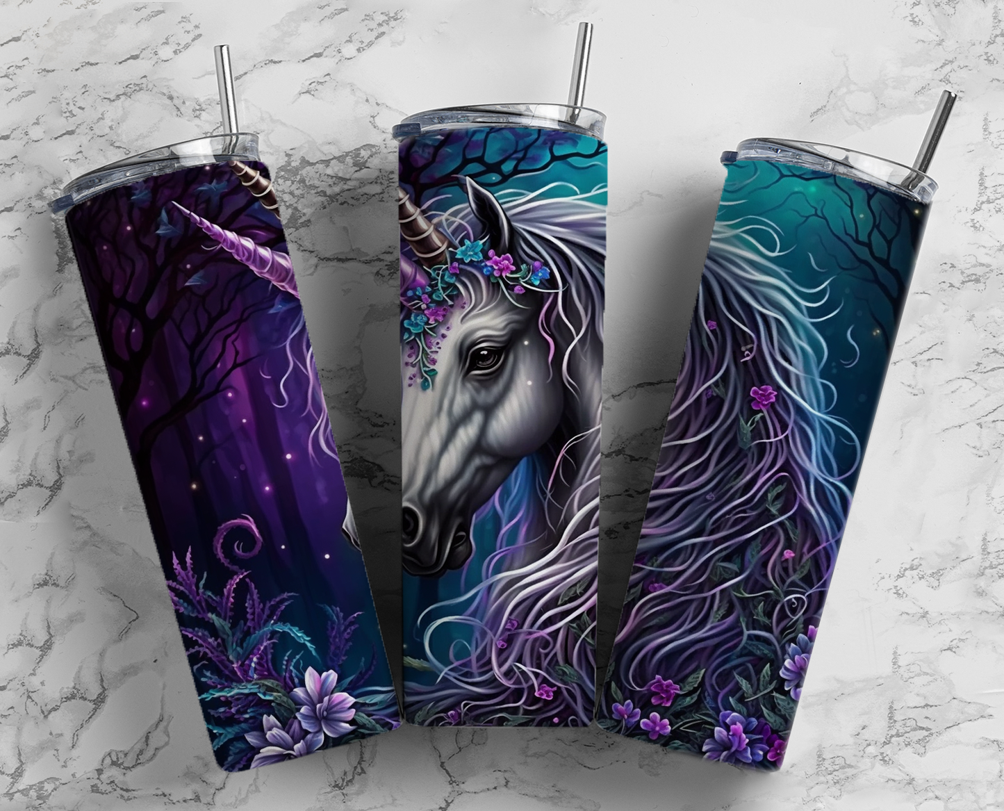 Mystical Unicorn Completed 20oz Skinny Tumbler