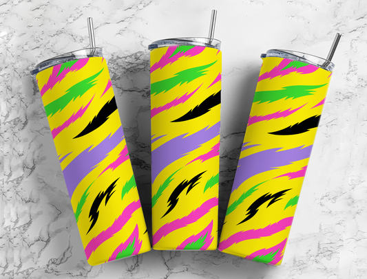 Multicolor Bright Zebra Print Completed 20oz Skinny Tumbler