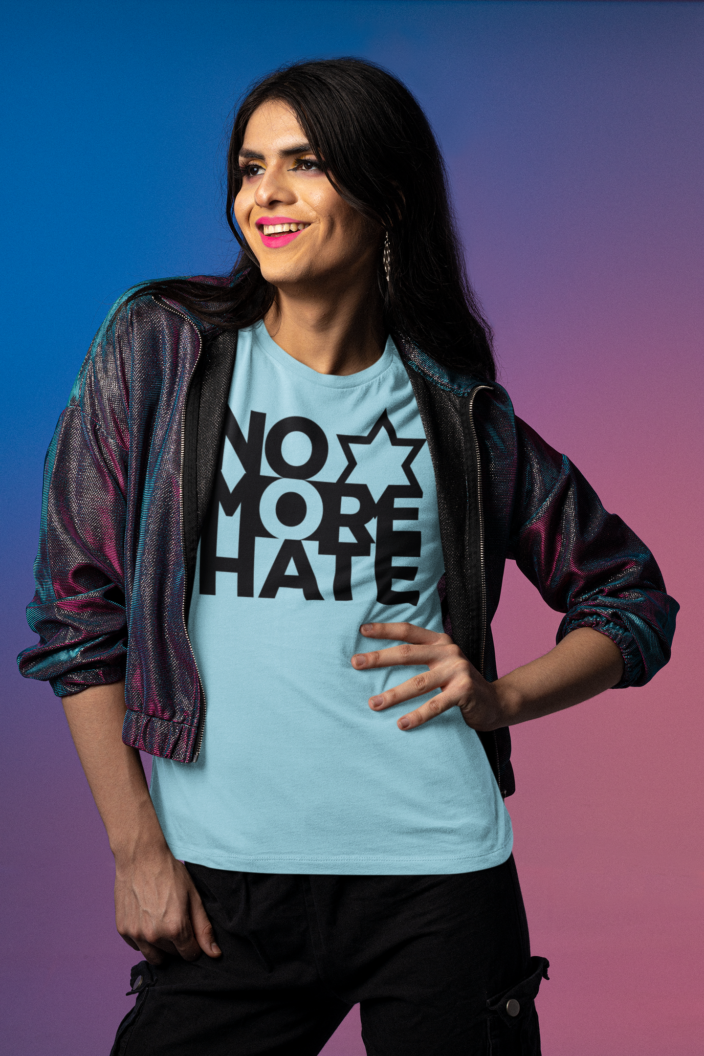 No More Hate Jewish Star Graphic Tee