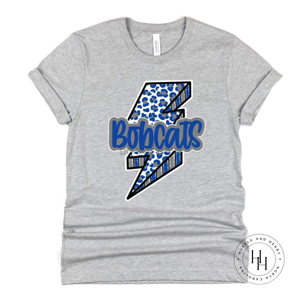 Bobcats Blue/Grey Bolt Graphic Tee Dtg