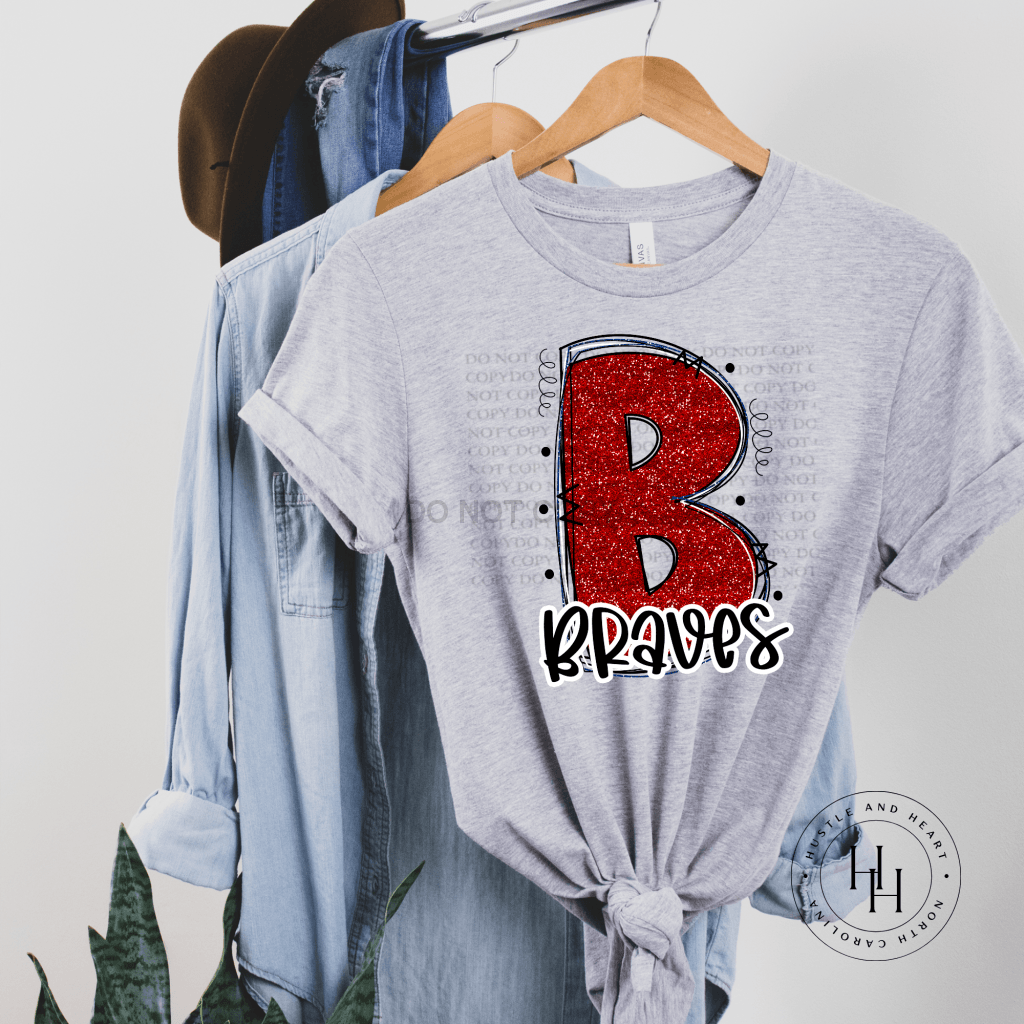 Braves Glitter Varsity Doodle Unisex Tee