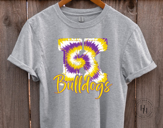 Bulldogs Yellow/purple Faux Applique Shirt