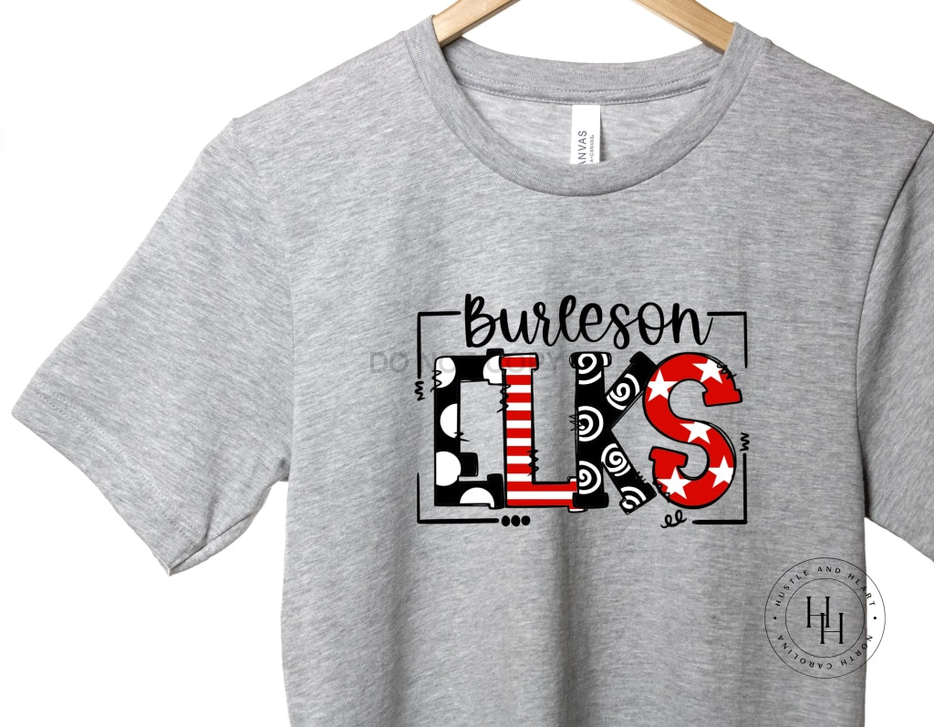 Burleson Elks Doodle Graphic Tee Youth Small / Unisex Crew Neck