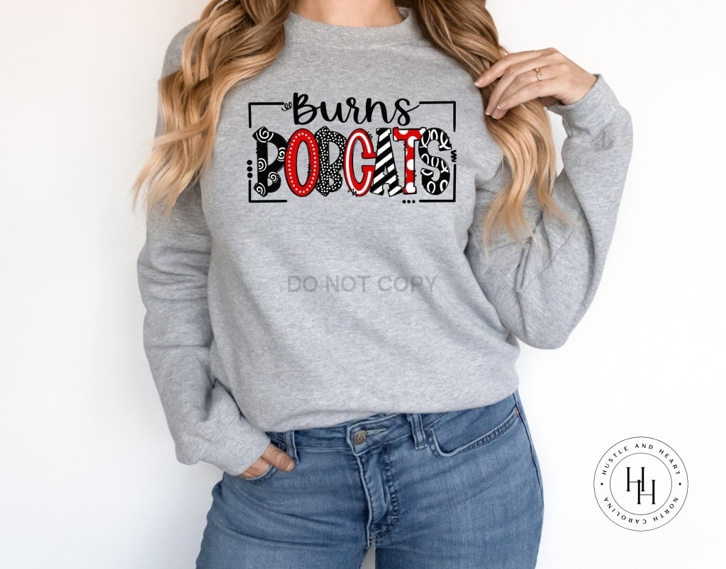 Burns Bobcats Doodle Graphic Tee Unisex