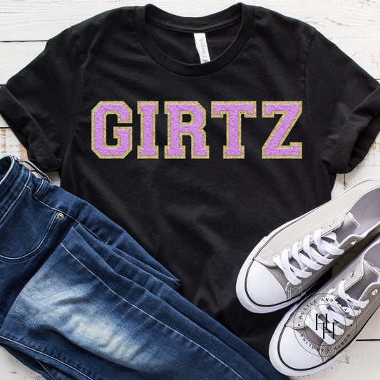 Girtz Faux Chenille Letters Graphic Tee