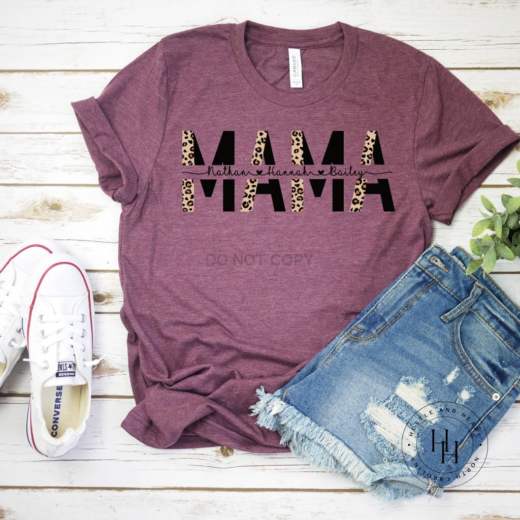 Half Leopard Customizable MAMA Graphic Tee