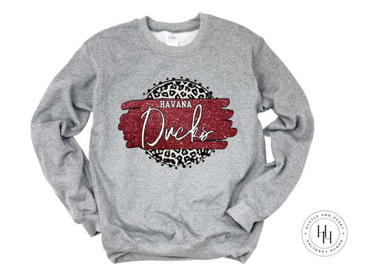 Havana Ducks With Grey Leopard Graphic Tee Youth Small / Unisex Sweatshirt Shirt