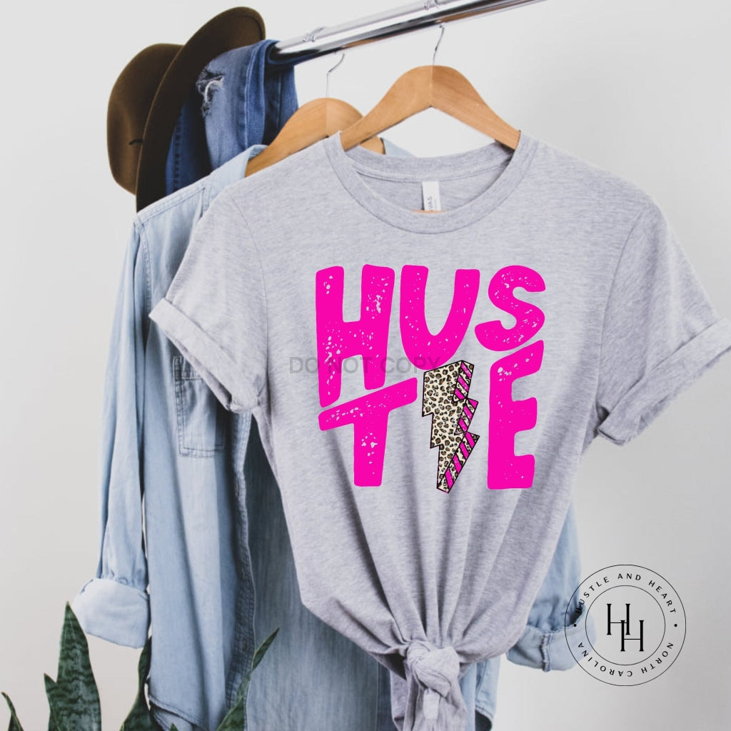 Hustle Pink Lightning Bolt Graphic Tee