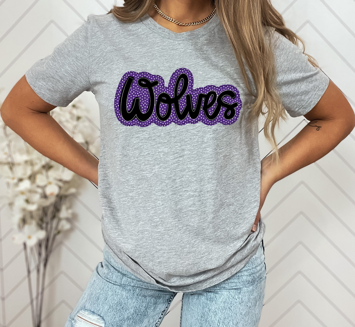 Wolves Faux Applique