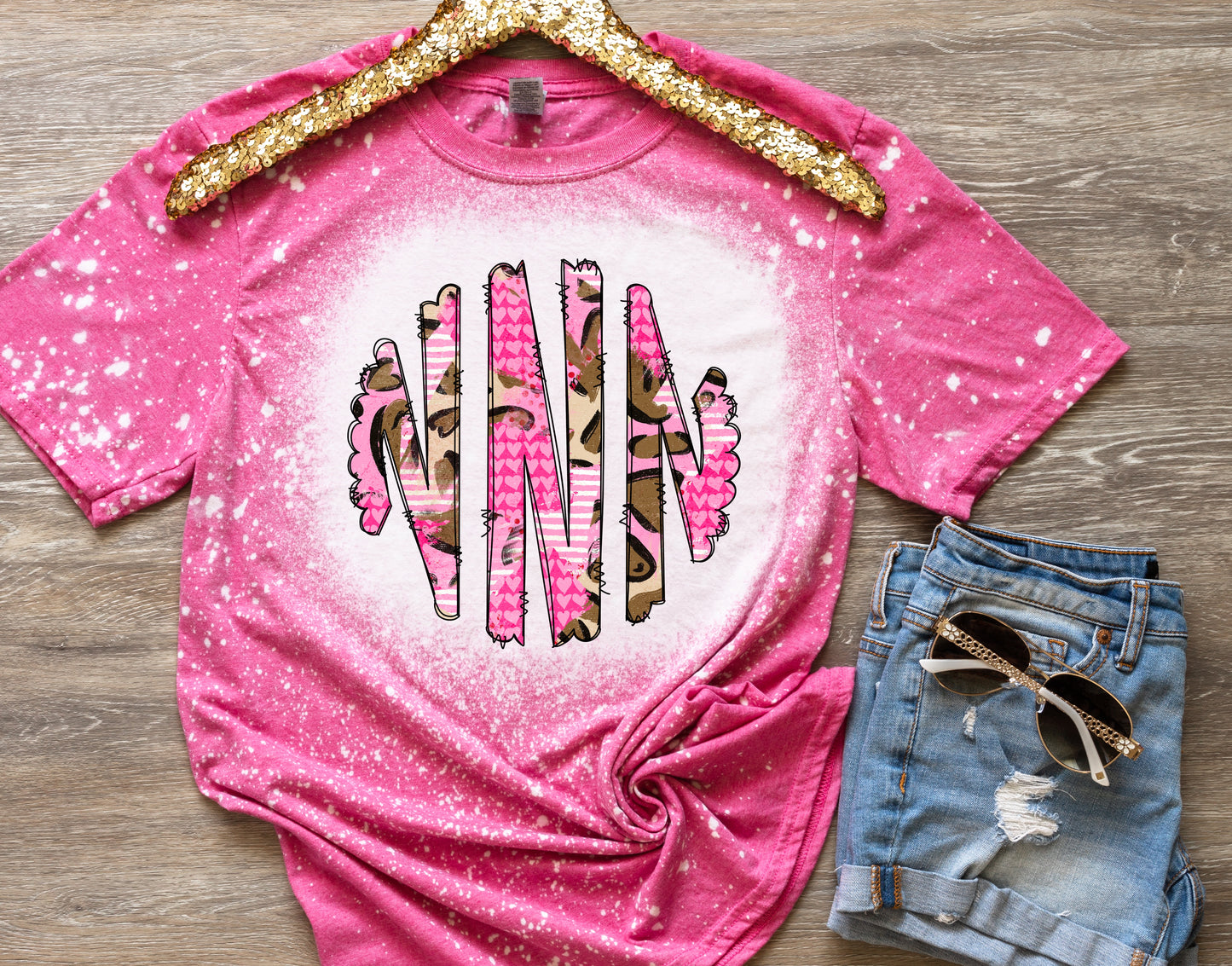 Leopard Valentine’s Monogram Graphic Tee