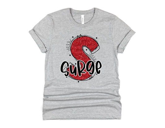 Surge Glitter Varsity Doodle Graphic Tee Graphic Tee