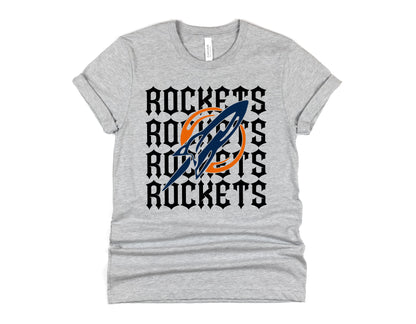 Rockets Repeating Mascot Graphic Tee