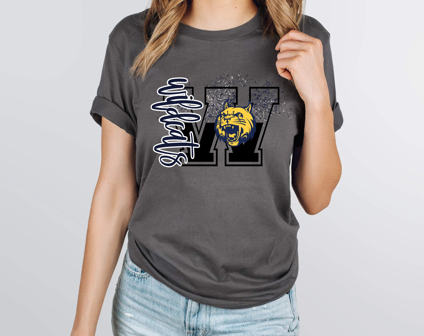 Wildcats Navy Splatter DTF Transfer