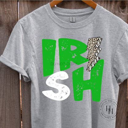 Irish Green/white Lightning Bolt Graphic Tee