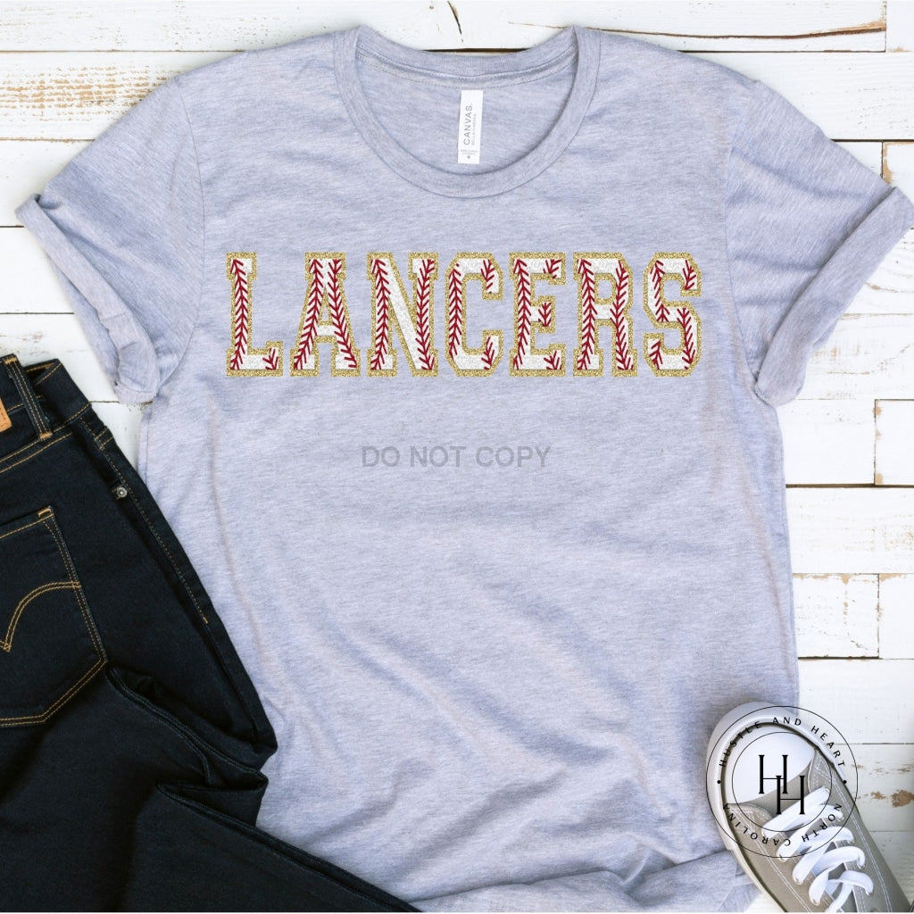 Lancers Baseball Faux Chenille Letters Graphic Tee