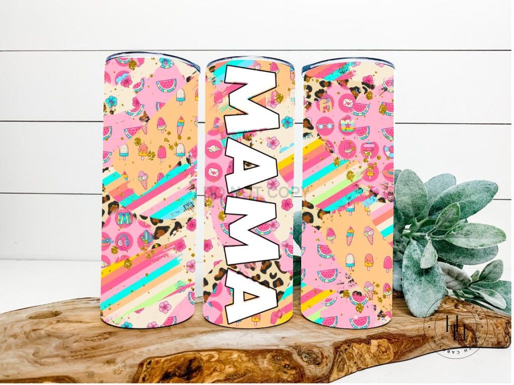 Mama Summer Brushstrokes Completed 20Oz Skinny Tumbler Sublimation