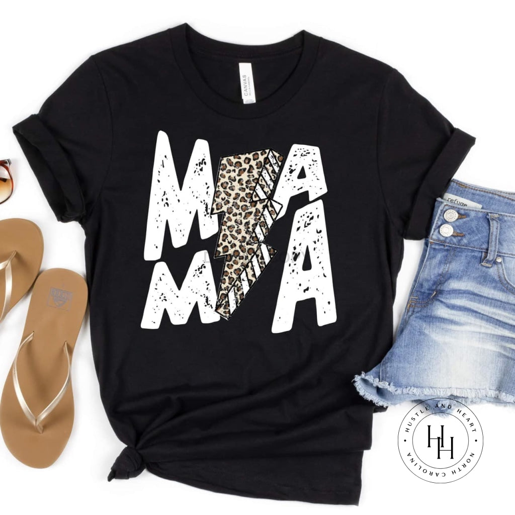 Mama White Lightning Bolt Graphic Tee