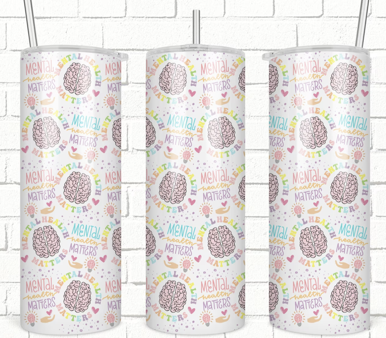 Mental Health Matters Completed 20oz Skinny Tumbler