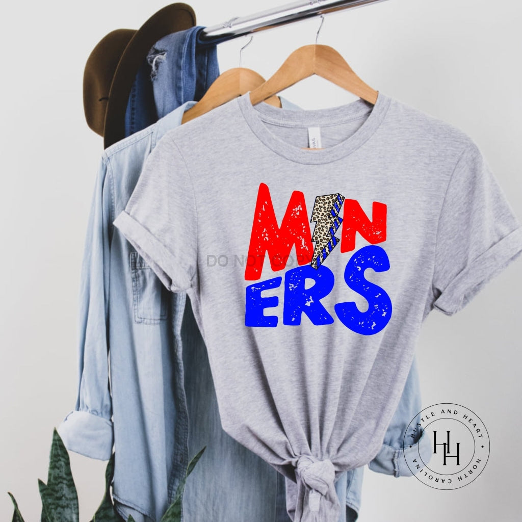 Miners Red/blue Lightning Bolt Graphic Tee