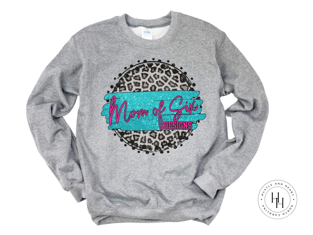 Mom Of Six Designs Teal/pink Shirt