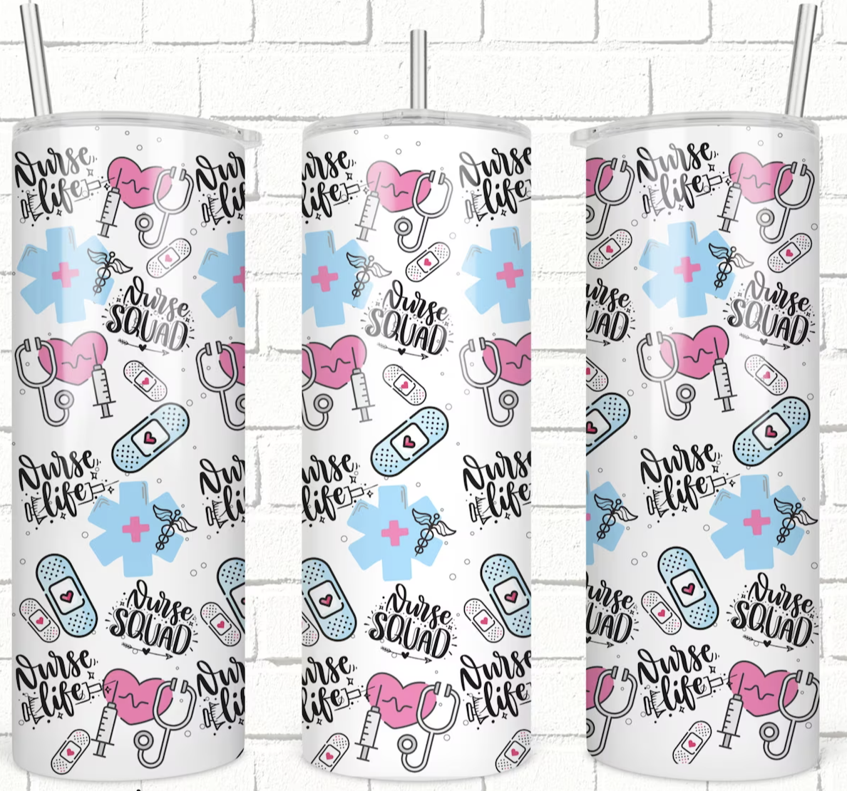 Nurse Squad Nurse Life Completed 20oz Skinny Tumbler