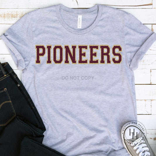 Pioneers Faux Chenille Letters Graphic Tee