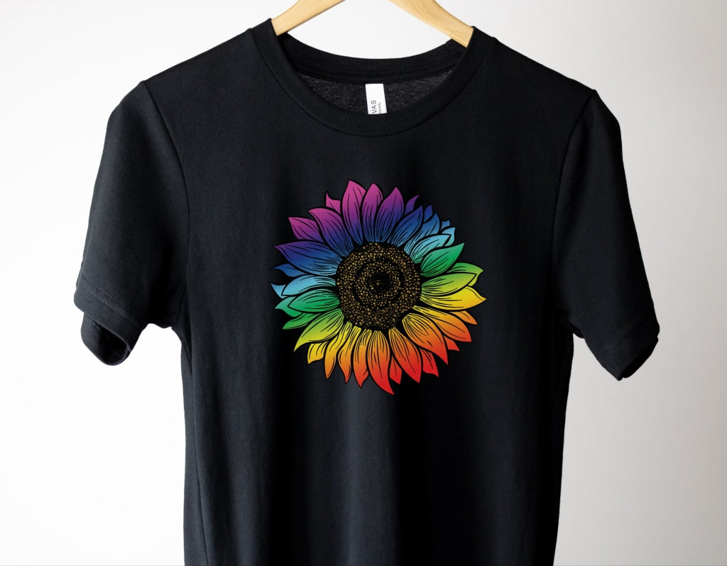 Rainbow Sunflower Pride Graphic Tee