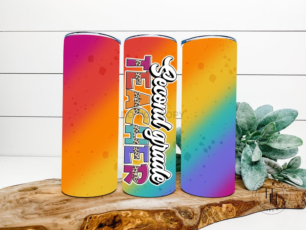 Second Grade Teacher Completed 20Oz Skinny Tumbler Sublimation