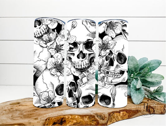 Skulls Completed 20Oz Skinny Tumbler Sublimation