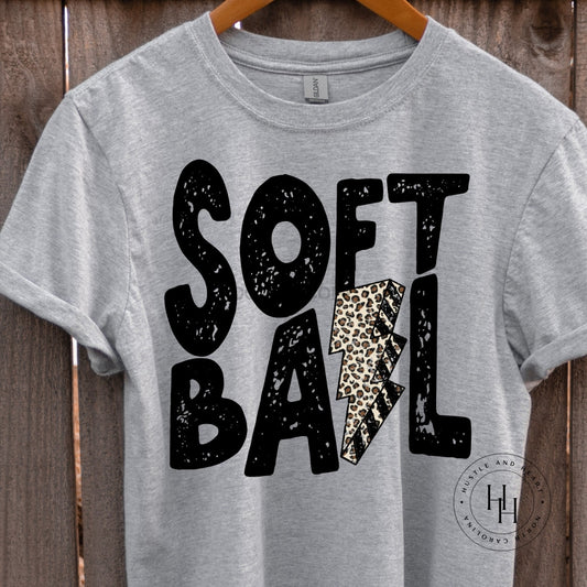 Softball Lightning Bolt Graphic Tee